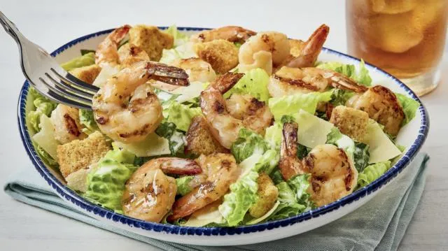 Classic Caesar Salad With Grilled Shrimp