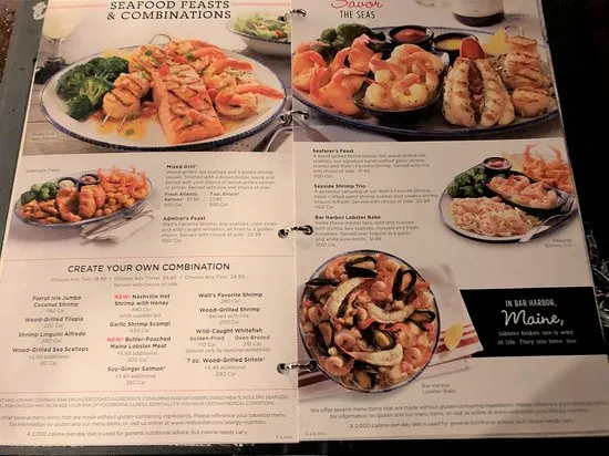 red Iobster menu with prices and pictures