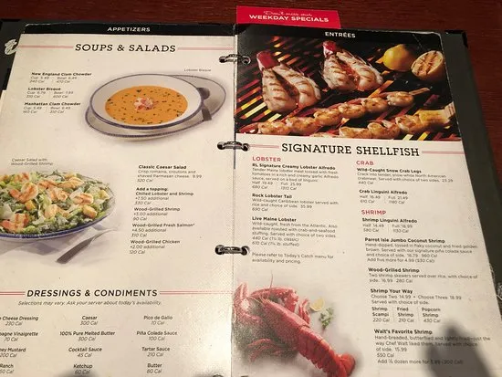 red lobster menu with prices