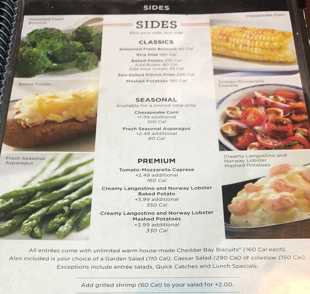 red lobster's menu